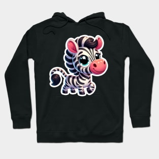 Zebra Kawaii Critter Cove Cute Animal A Splash of Forest Frolics and Underwater Whimsy! Hoodie